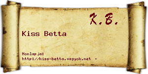 Kiss Betta névjegykártya